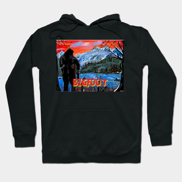 Bigfoot in Willow Creek Hoodie by Great Lakes Artists Group